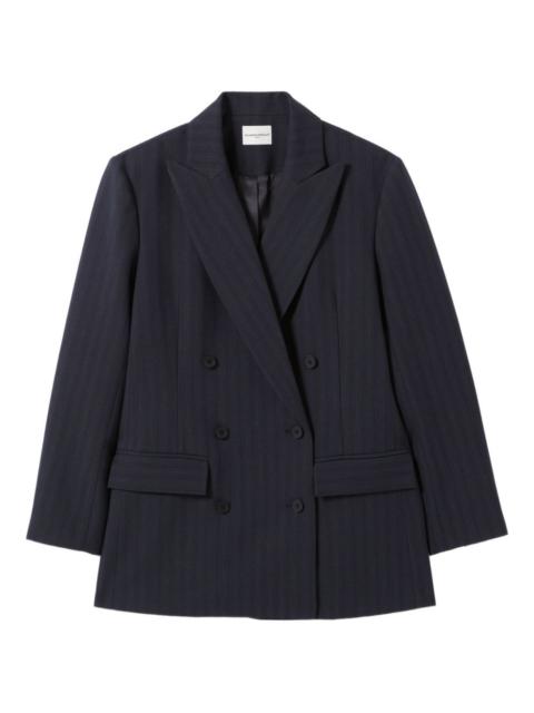 pinstripe double-breasted blazer