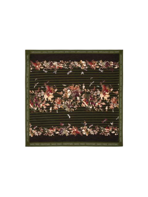 striped floral scarf