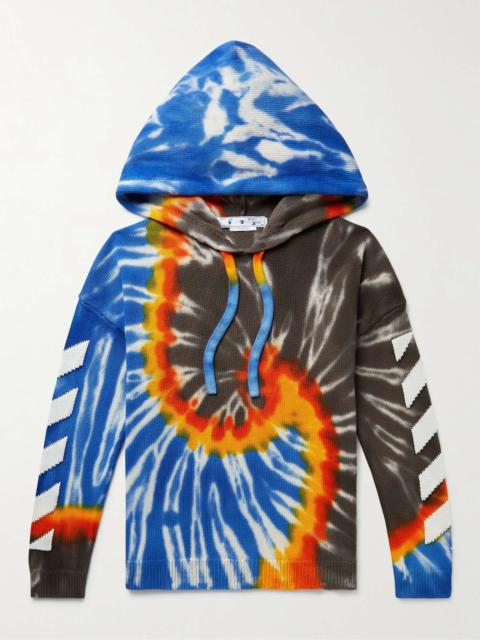 Logo-Jacquard Tie-Dyed Cotton-Blend Hoodie