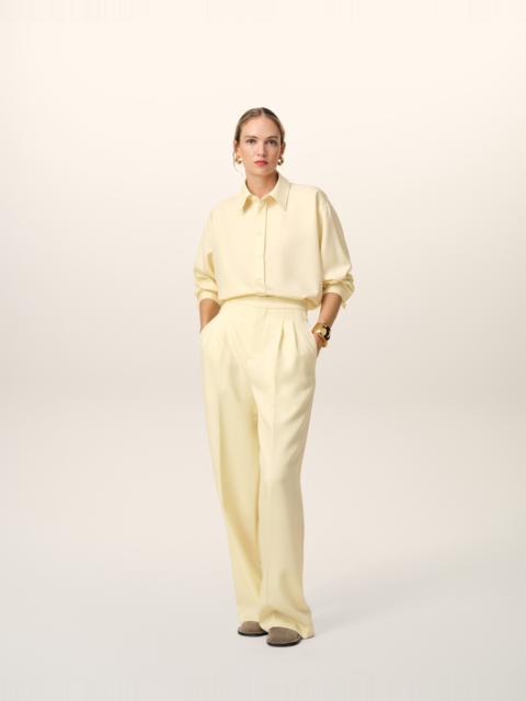 YELLOW WOOL BACK SLIT LOOSE SHIRT