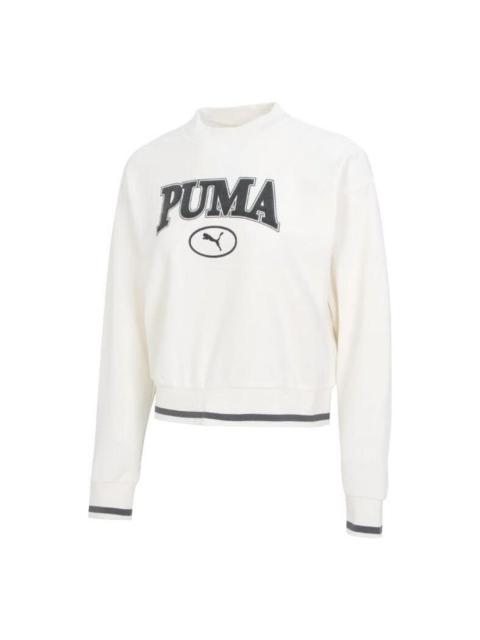 (WMNS) PUMA Logo Sweatshirt 'White Black' 623597-65