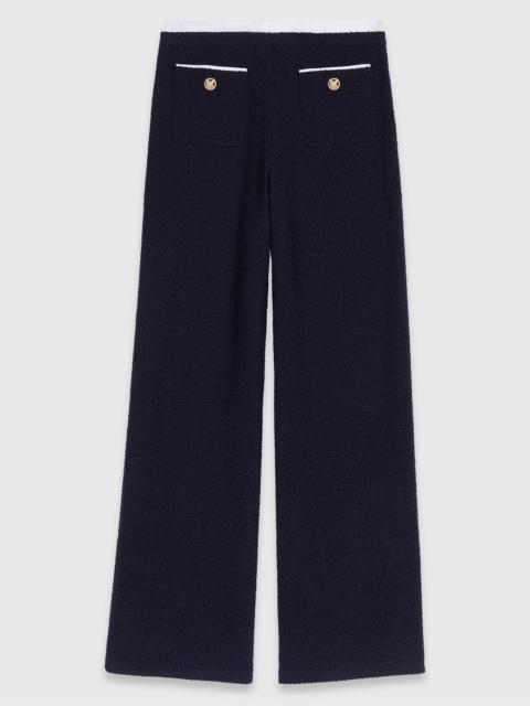 Straight-leg tweed trousers
