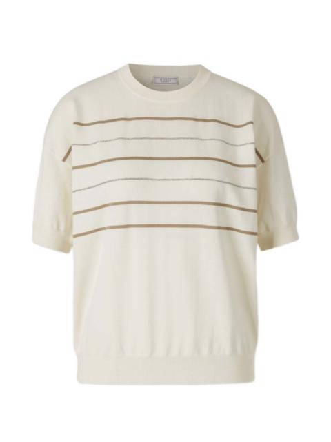crew-neck striped T-shirt