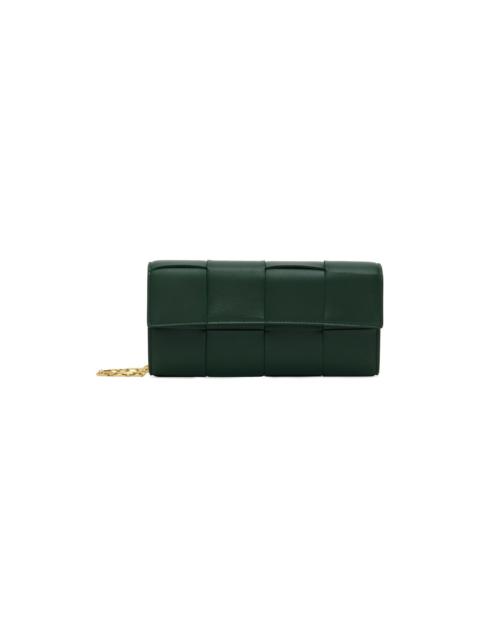 Green Intreccio Cassette Chain Bag