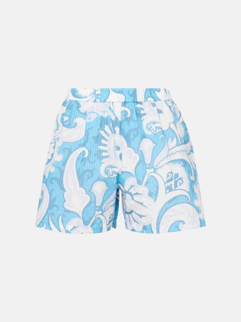 Paisley cotton and silk shorts