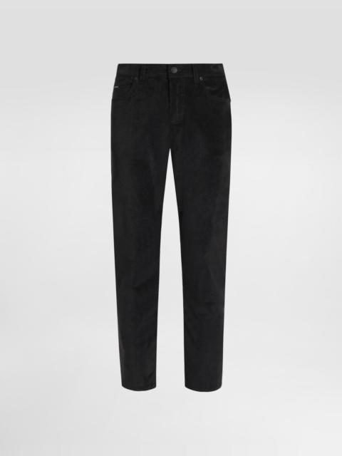 Cotton and cashmere regular trousers