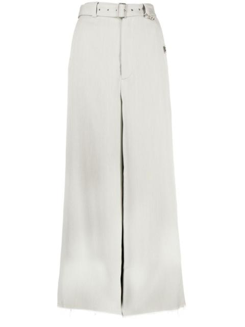 belted wide-leg trousers