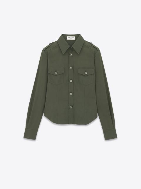 army shirt in cotton poplin