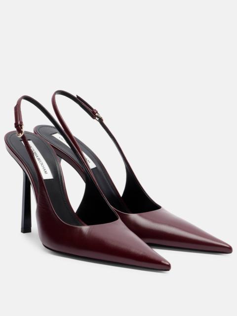 Victoria leather slingback pumps