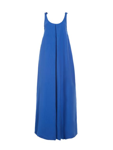 Aras Maxi Dress in Cobalt Linen Silk