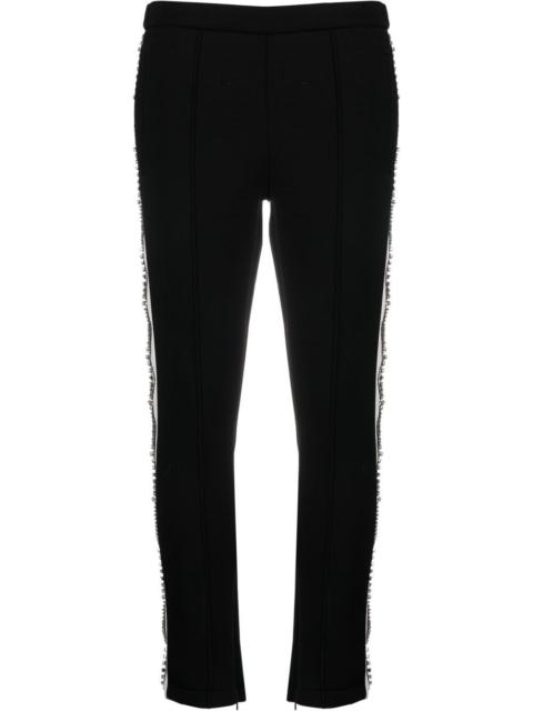 crystal-embellished cropped track trousers