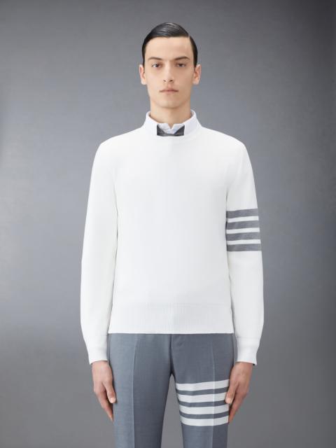 Whitemilano Stitch Cotton 4-bar Crew Neck Pullover