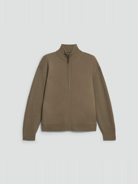 Turtleneck Cardigan in Boiled Wool