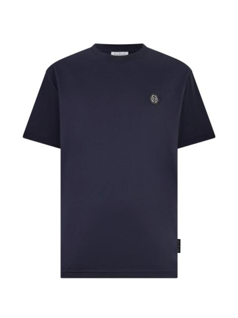 round-neck logo-appliqué T-shirt