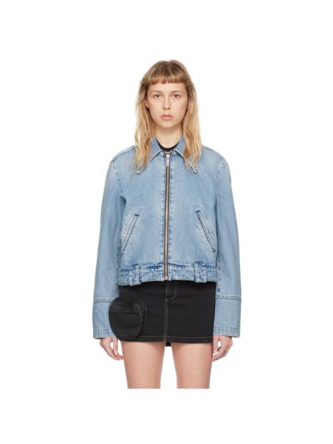 Blue Oversized Denim Biker Jacket