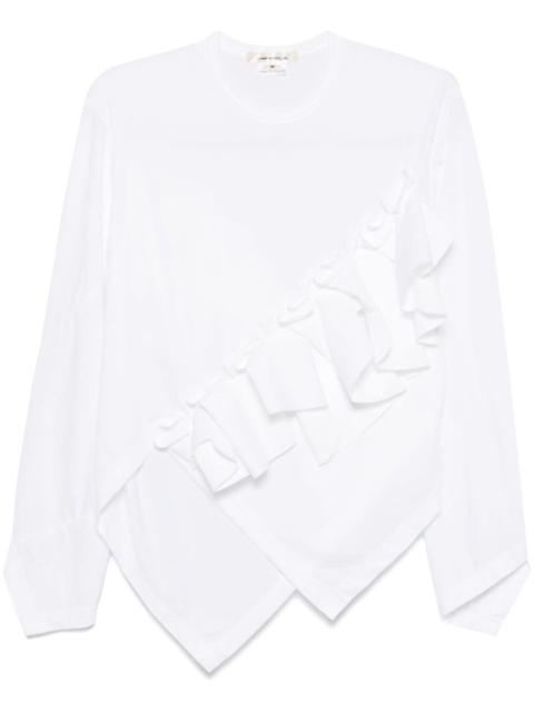 ruffle-trim asymmetric top