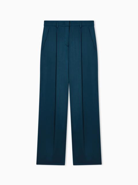 SINGLE-PLEATED TROUSERS IN DOUBLE SILK SATIN