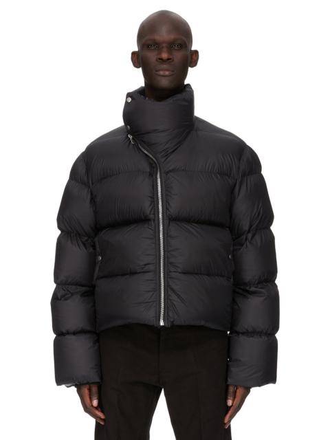 Turtle Cropped Quilted Recycled Shell Down Jacket Black