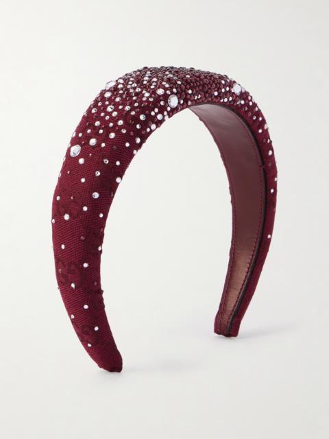 Ruth Crystal-embellished Padded Cotton-blend Jacquard Headband