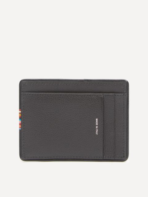 Stripe Leather Card Holder
