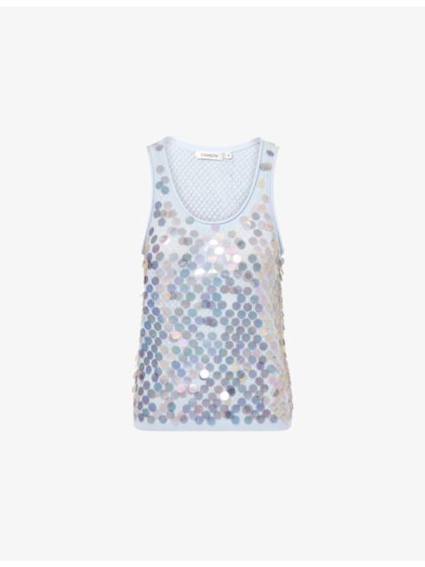 Lutecia Sequinned Wool and Cashmere-Blend Tank Top