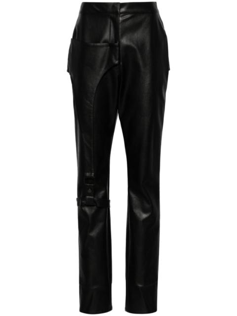 Moto faux-leather trousers