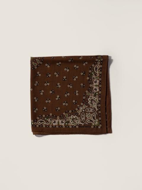 Printed wool and cashmere scarf