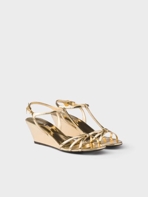 Metallic leather sandals