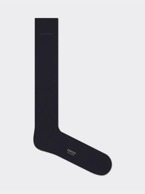 Lisle thread knee-high socks with Ferrari logo