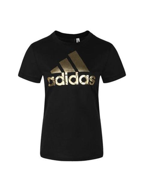 (WMNS) adidas Alphabet logo Short Sleeve Black DV3025
