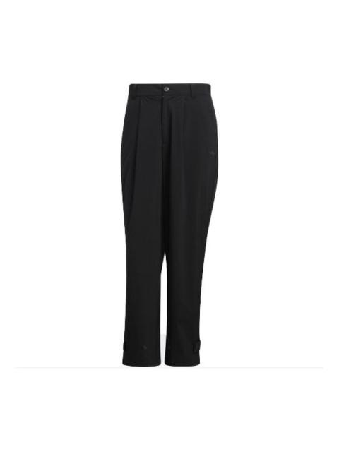 Men's adidas originals Speed Track P Solid Color Zipper Buckle Casual Pants/Trousers Black HU1235