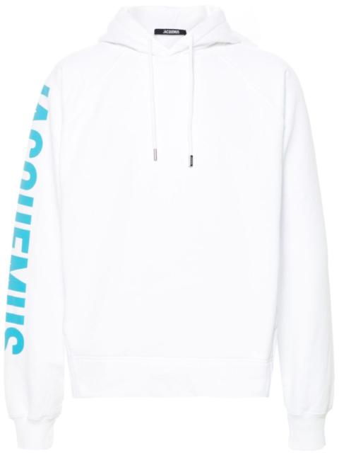 raised-logo cotton hoodie