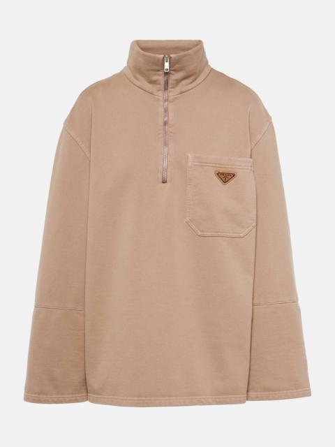 Cotton half-zip sweatshirt