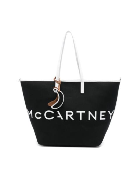 logo-print tote bag