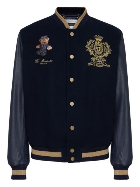 Teddy Doorman embroidered-bear jacket