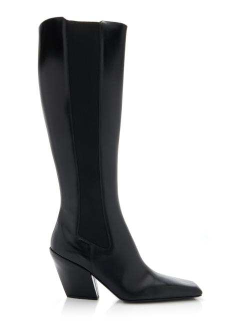 Stivali Leather Knee Boots black
