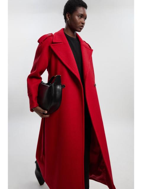 Wool Tailored Belted Midi Coat