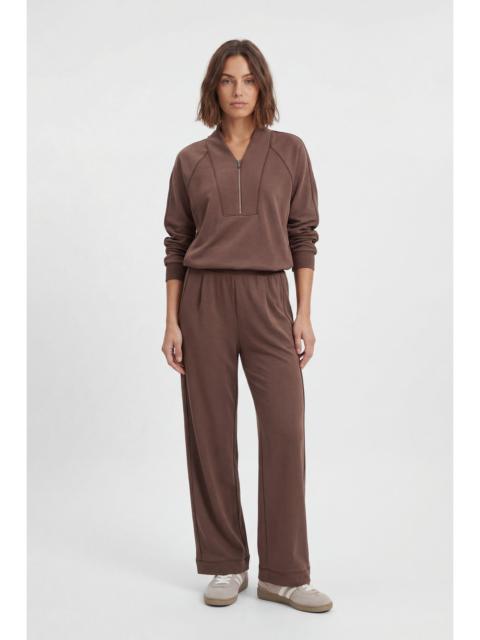 Premium Luxe Zip Up V Neck Sweatshirt