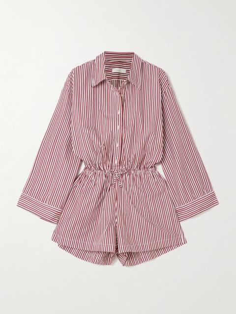 Freja Striped Cotton-poplin Playsuit