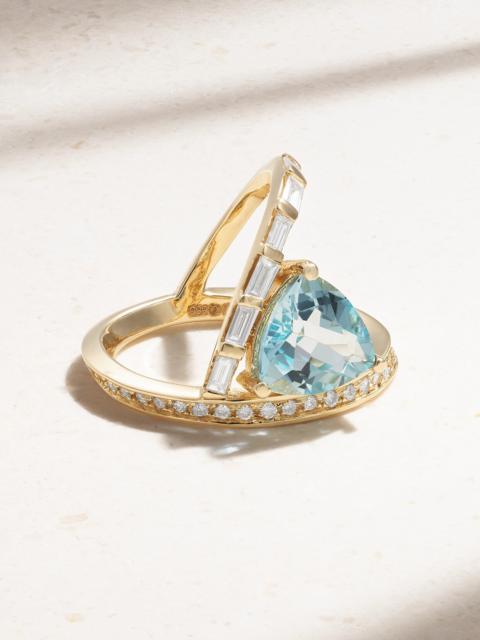 14-karat Gold, Topaz And Diamond Ring