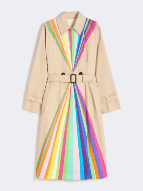 Trench coat in water-repellent cotton with rainbow print - MULTICOLOUR