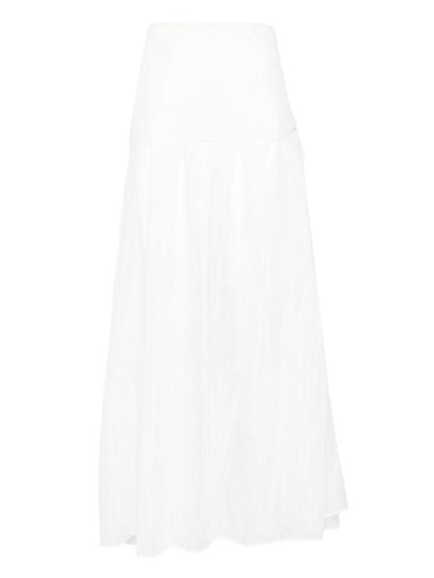 silk-voile pleated skirt
