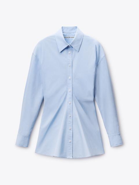 Stretch Cotton Zip Shirt Dress