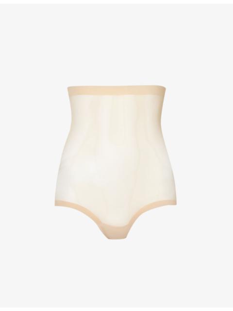 High-rise stretch-tulle briefs