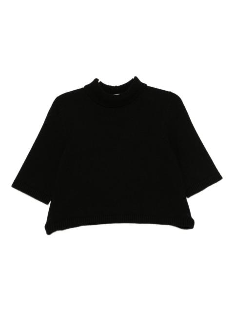 high-neck short-sleeve jumper