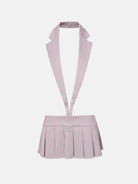 SKYE MINI DRESS GREY/PINK PINSTRIPE