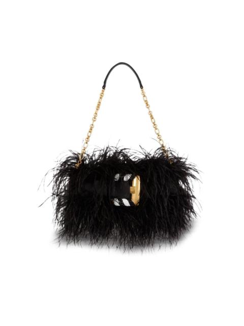 Anthem feather-detail shoulder bag