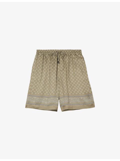 Bandana-Print Drawstring-Waist Woven Shorts