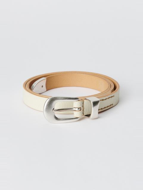 Our Legacy Belt 2 cm Off White Cracked Leather | REVERSIBLE