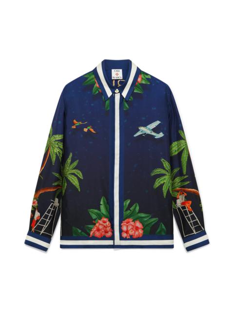 Casablanca Surf Club Silk Long Sleeve Shirt